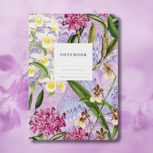 Marble Orchids Premium Paperback Notebook | A6