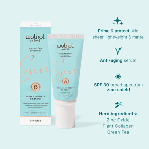 Wotnot Natural Face Sunscreen + Serum & Primer 50g